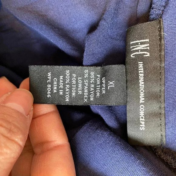 I.N.C International concepts Blue Tied Dye Gemstone Flare Maxi Skirt Women Sz XL - Picture 5 of 7